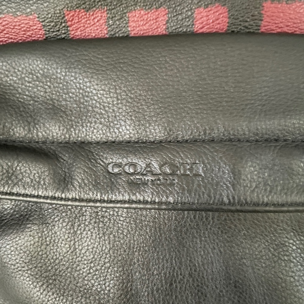 COACH Men’s Charles Plaid LEATHER BACKPACK Like New - Picture 11 of 13